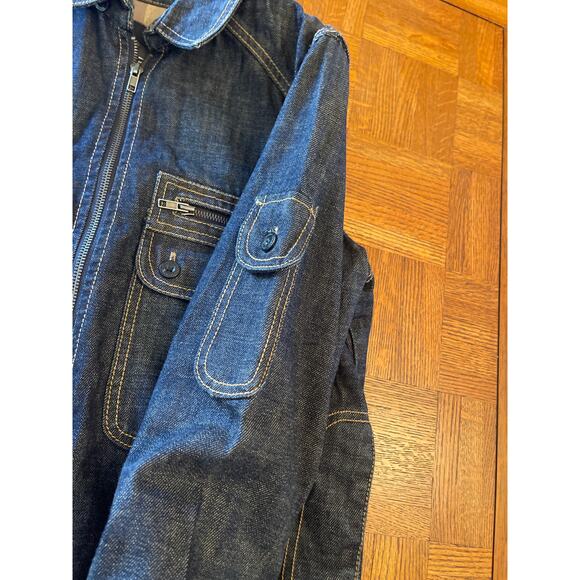 INSIGHT BOMBER CARGO FLIGHT DENIM JACKET MEDIUM - Picture 4 of 10